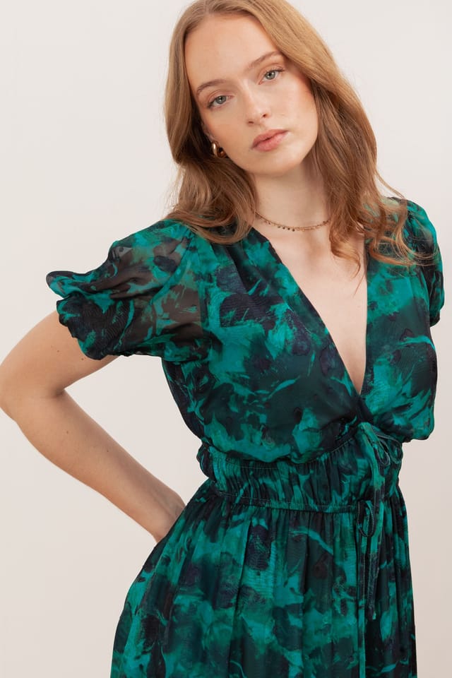 Lovedrobe Lovedrobe Women's Short Sleeve Tie Detail Midaxi Dress - 3