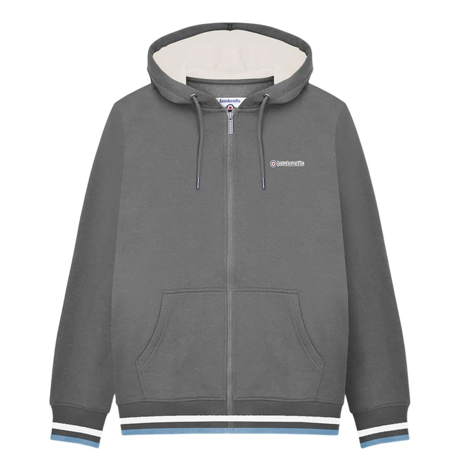 Lambretta Lambretta Men's Full Zip Hoodie in Dark Grey