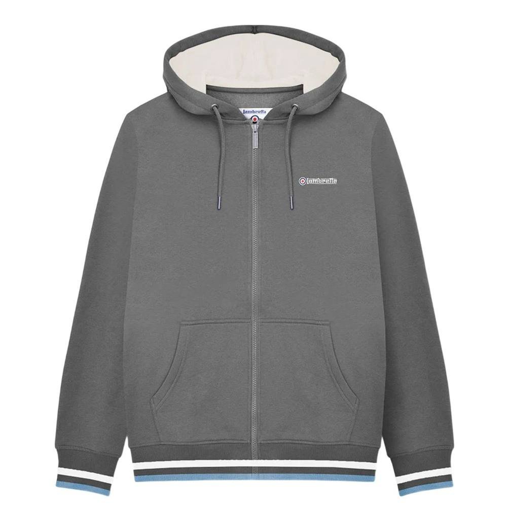 Lambretta Lambretta Men's Full Zip Hoodie in Dark Grey - 2