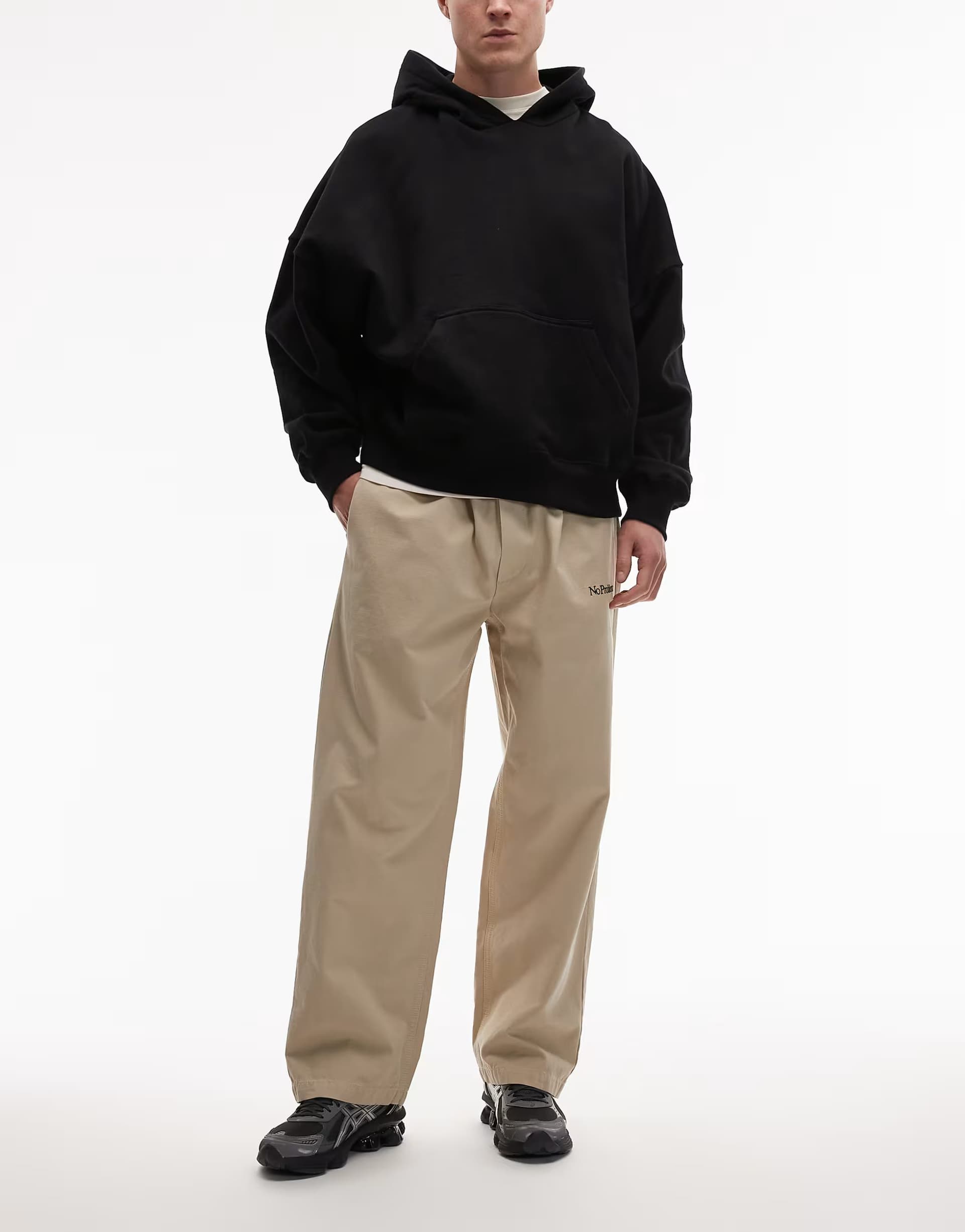 ASOS No Problemo 100% cotton ripstop worker pants in sand