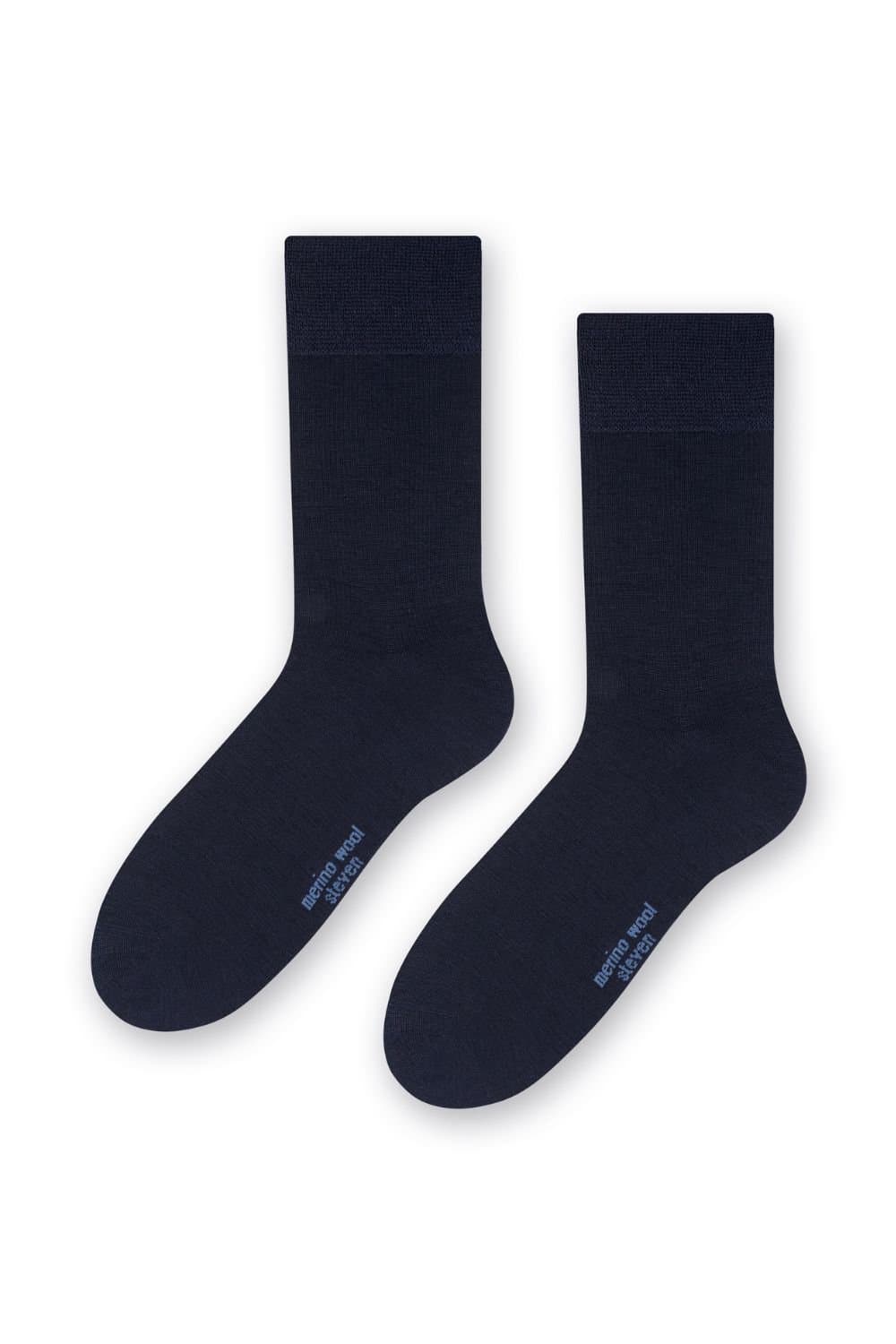 Steven Steven Men's Warm Soft Merino Wool Ribbed Dress Socks in Navy