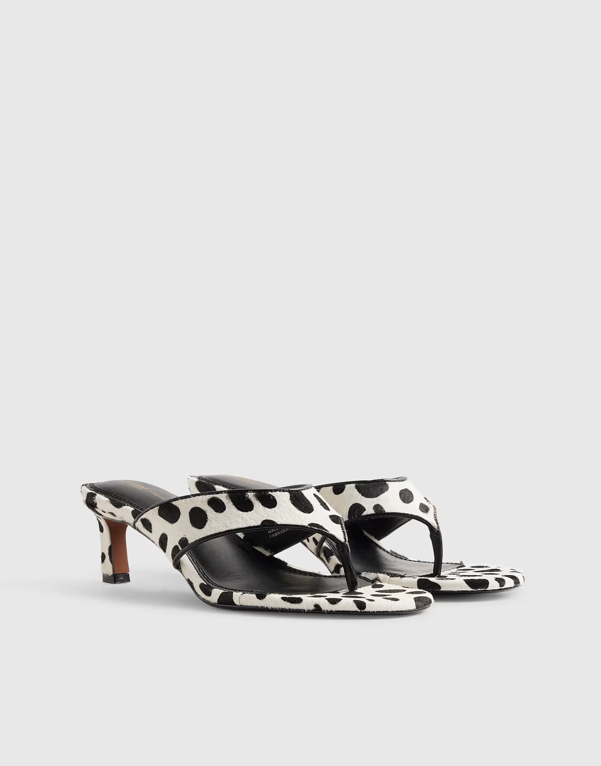 ASOS River Island Spot print toe thong mule sandals in white