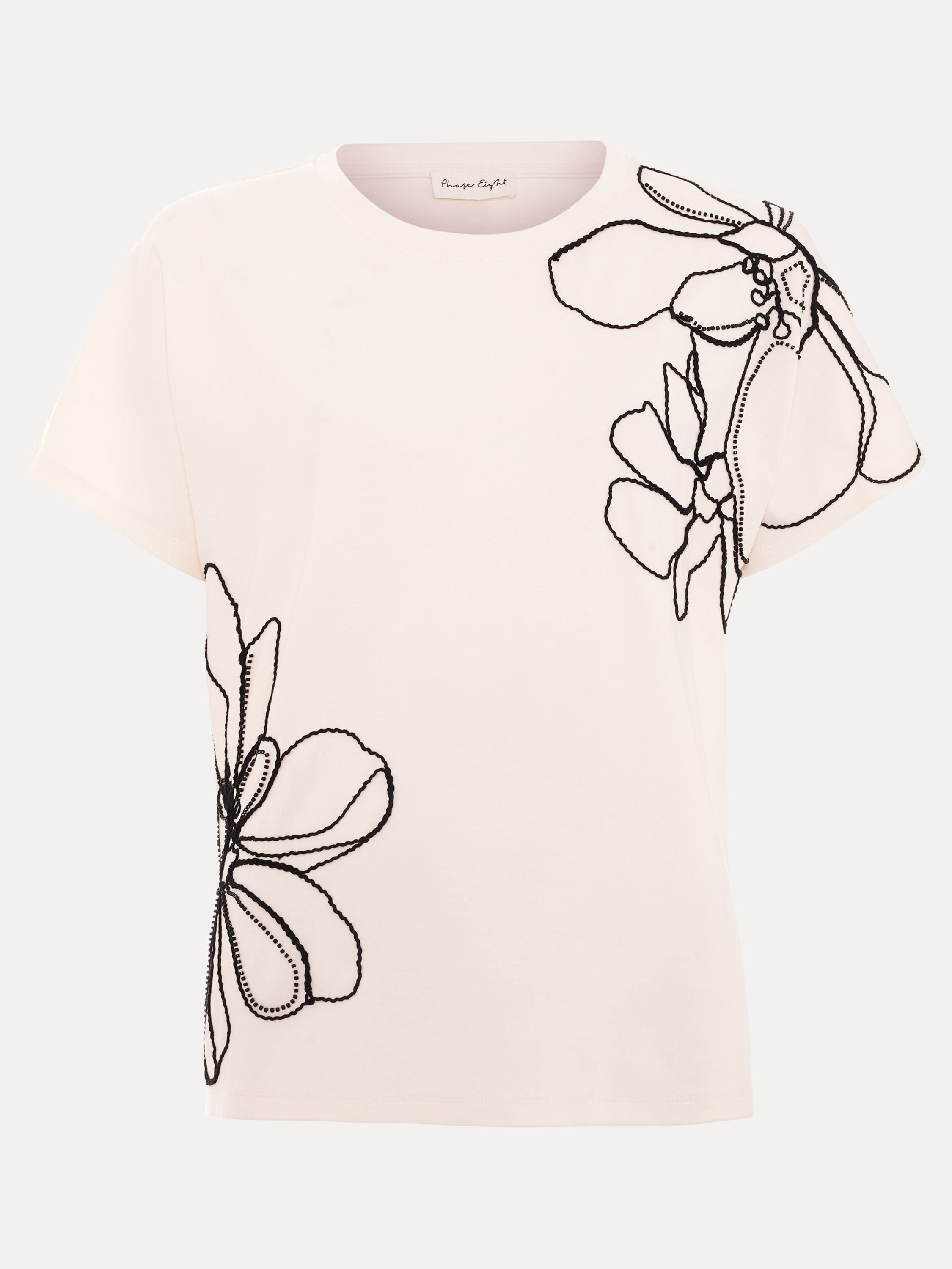 Phase Eight Phase Eight Women's Malani Floral Embroidery T-Shirt in Off-White - 2