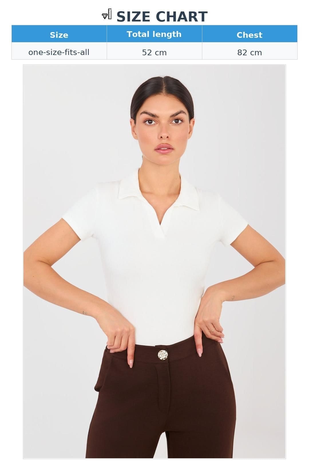 Love Lace Love Lace Women's Viscose Elastane Classic Collar Polo Shirt in White - 4