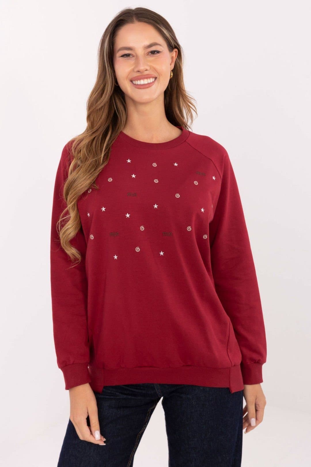 Love Lace Love Lace Burgundy Soft Cotton Sweatshirt