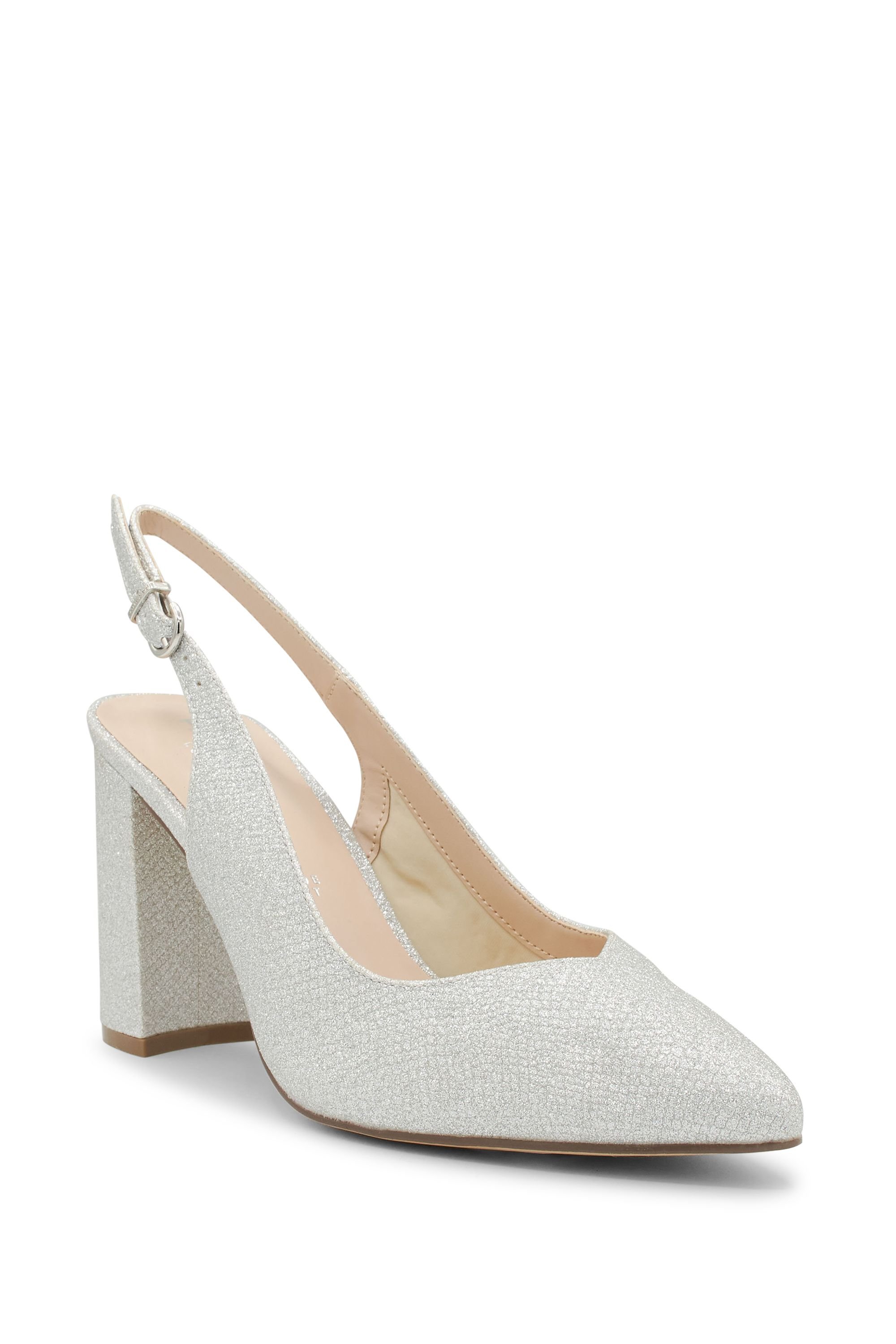 Paradox London Paradox London Women's 'Giovanna' Wide Fit Block Heel Slingback in Silver - 2