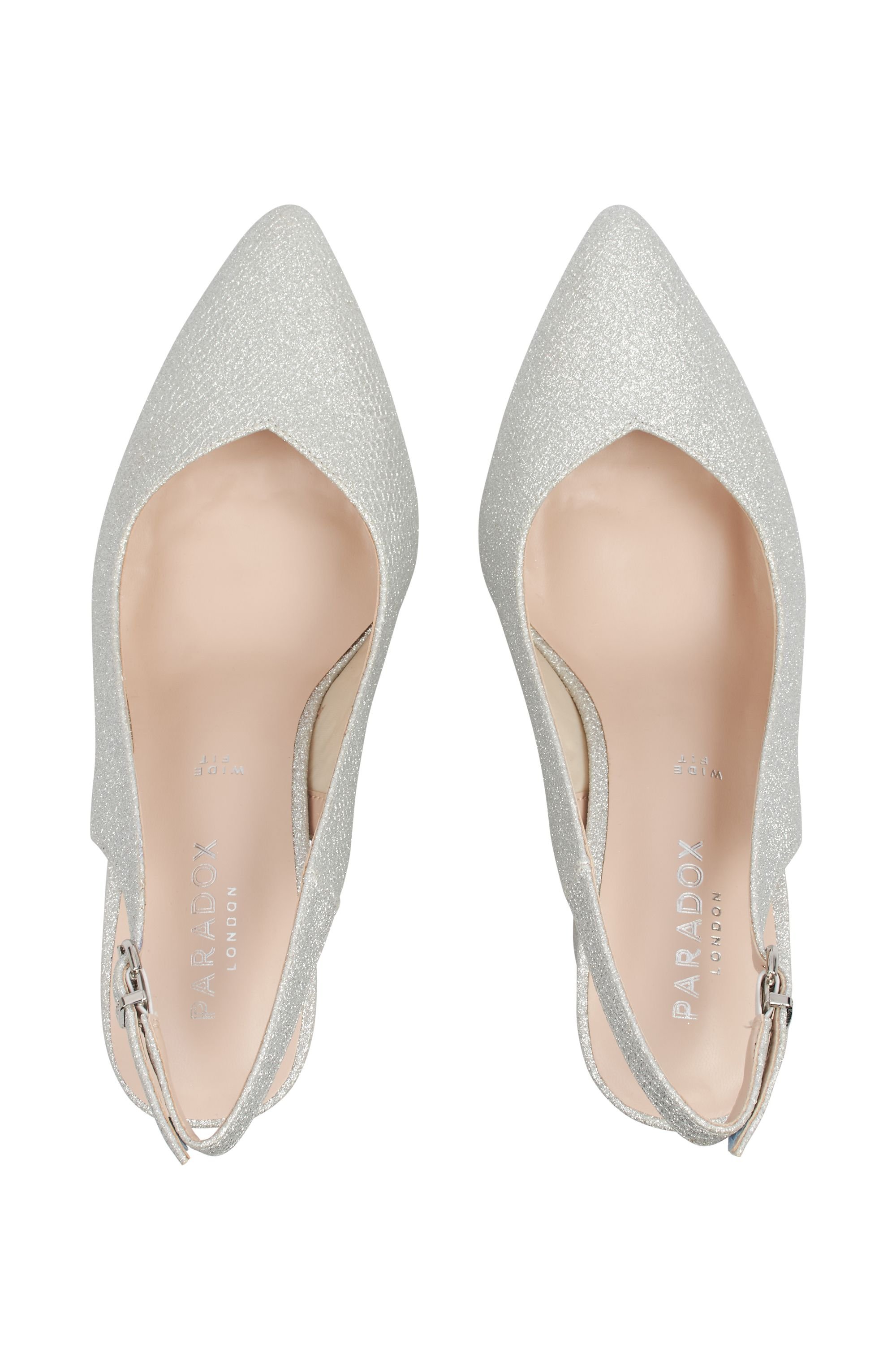 Paradox London Paradox London Women's 'Giovanna' Wide Fit Block Heel Slingback in Silver - 3