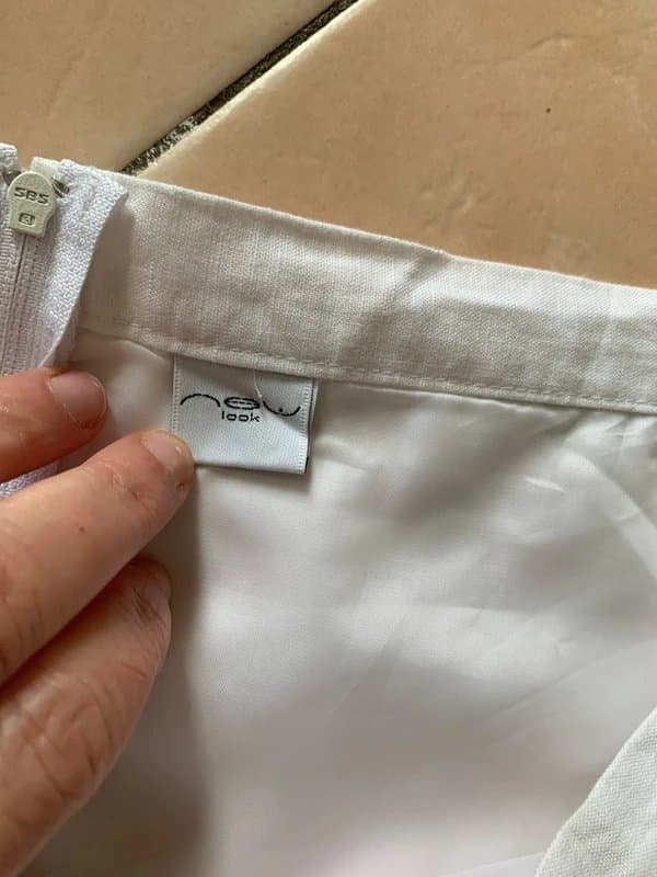 New Look Linen cotton blend asymmetric embroidered skirt vintage y2k size 14