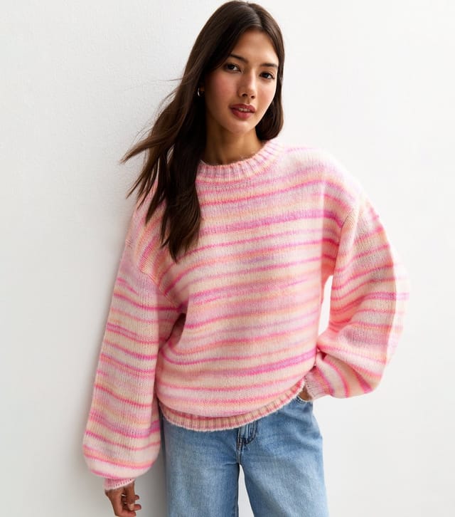 Sunshine Soul Women's Pink Striped Jumper Sunshine Soul New Look - 2