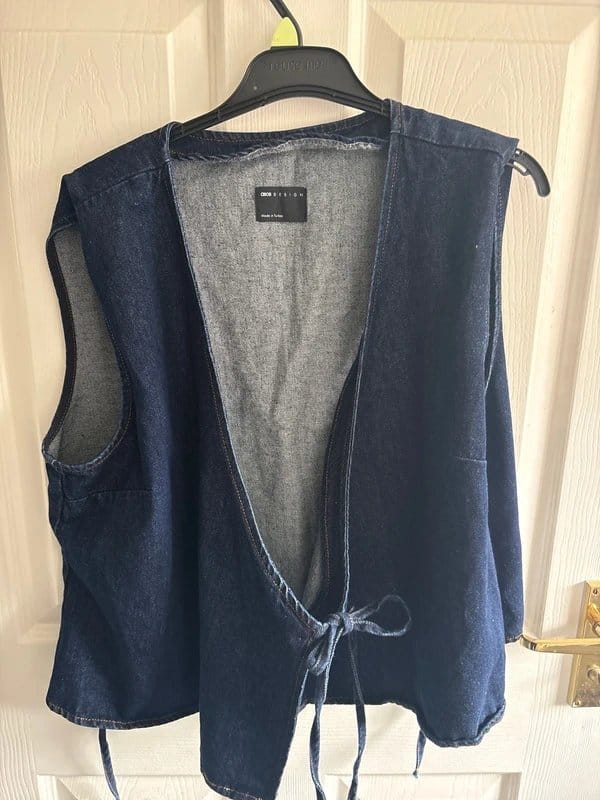 ASOS wrap waistcoat denim - 1