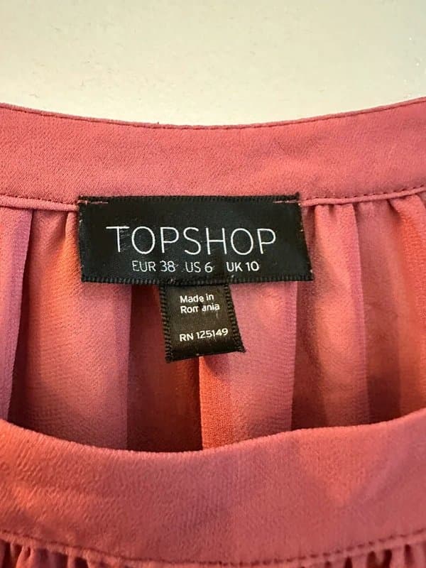 Topshop Topshop chiffon blouse dusky plnk 10