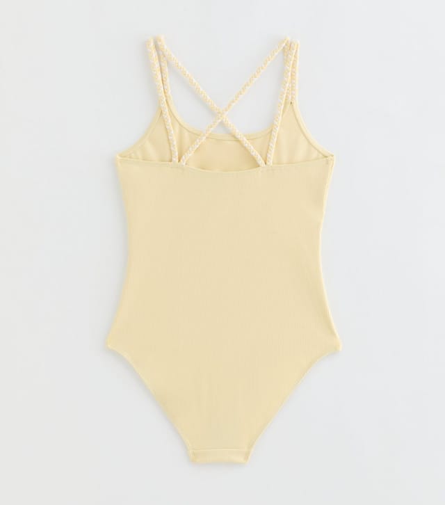 New Look Girls' Light Yellow Braided Strap Swimsuit New Look - 2