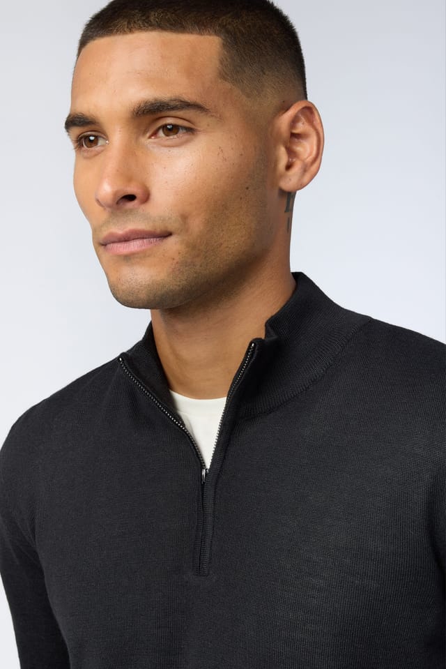 Melka Melka Men's Zip Neck Jumper in Black - 3