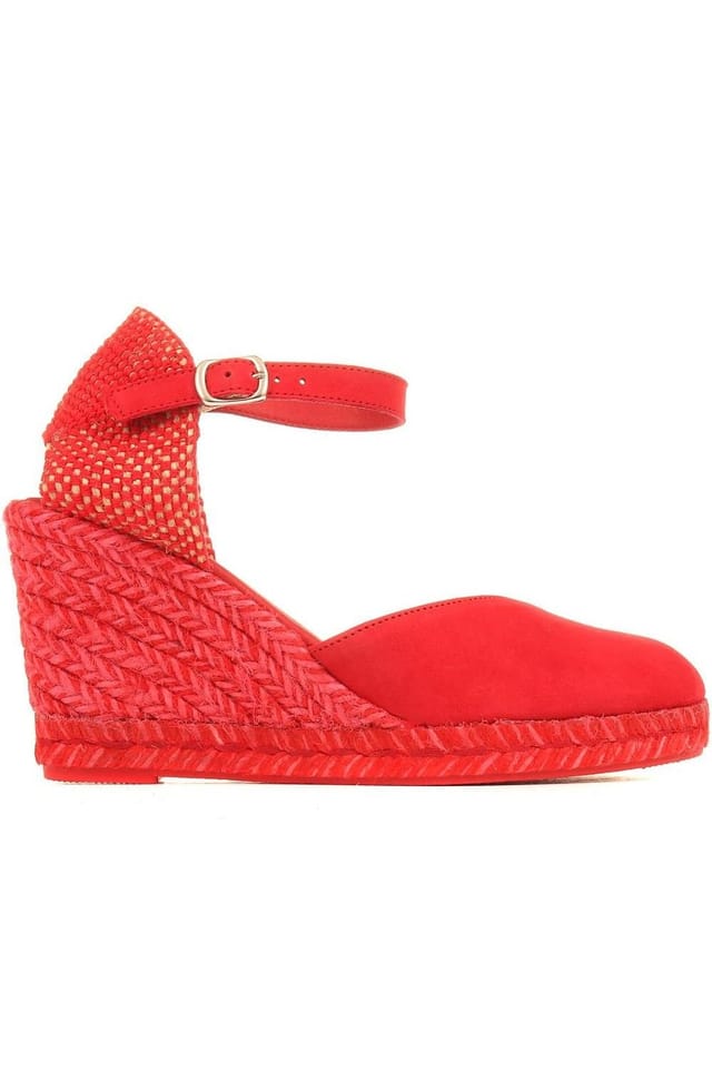 Jones Bootmaker Jones Bootmaker Women's Arabella Wedge Sandals in Red - 2