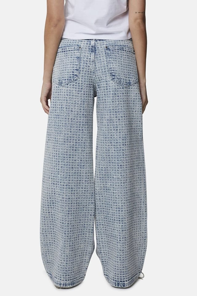Good For Nothing Good For Nothing Women's Baggy Jacquard Denim Jeans in Blue - 2