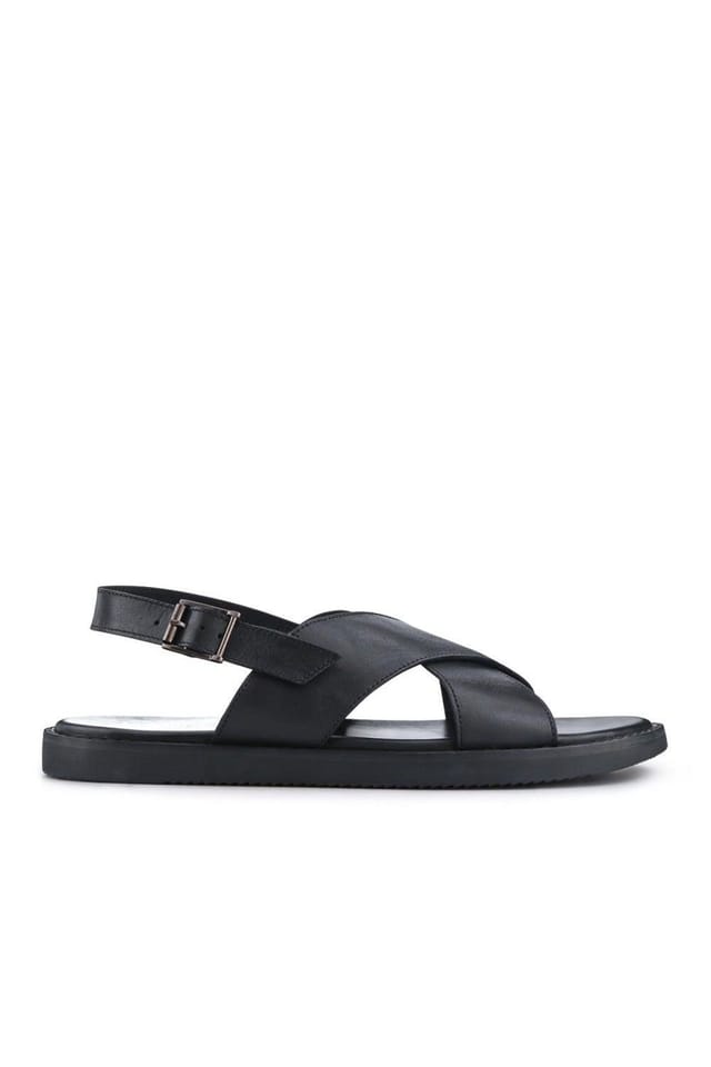 Jones Bootmaker Jones Bootmaker Men's Westbury Leather Buckled Sandals in Black - 2