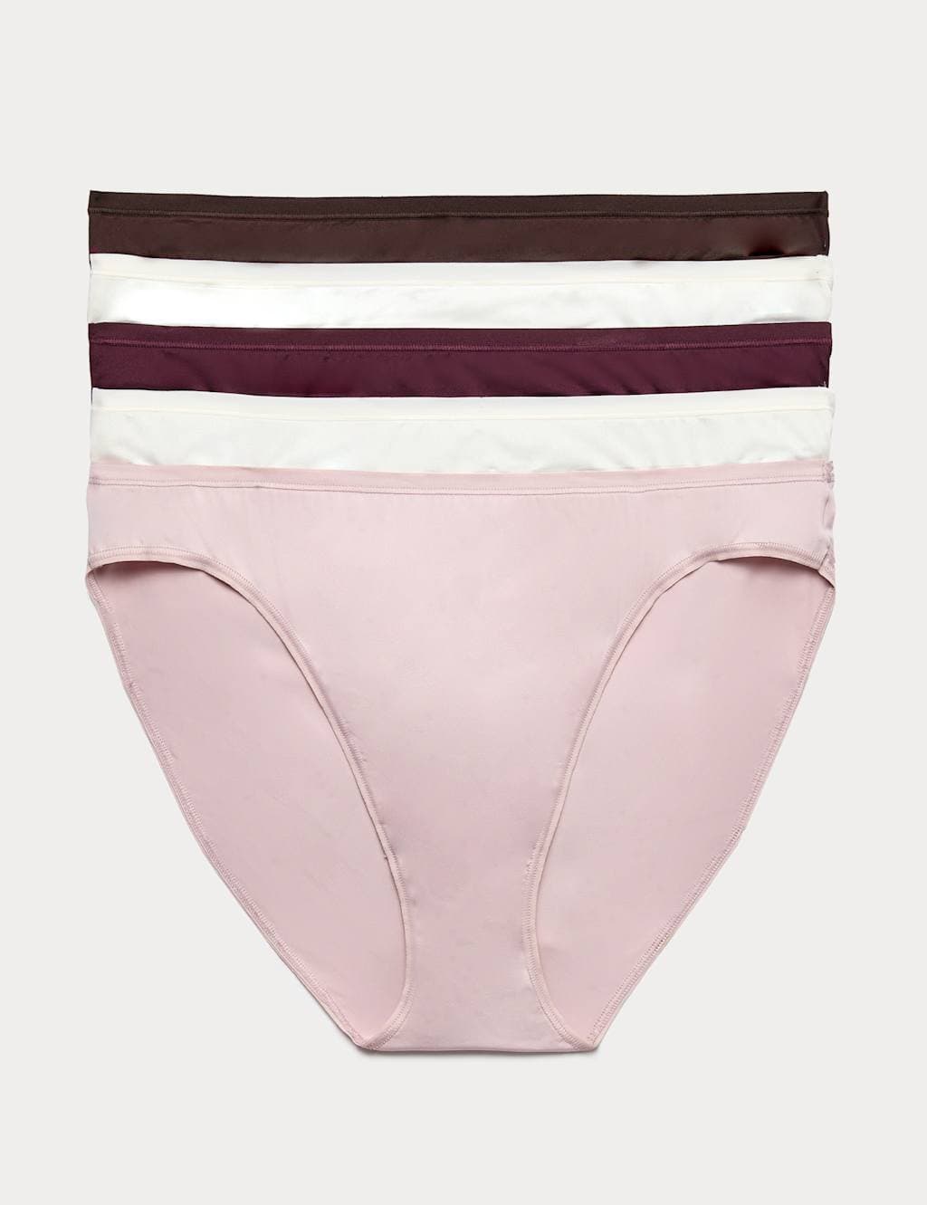 Marks & Spencer M&S 5pk Microfibre High Leg Knickers Bitter Chocolate