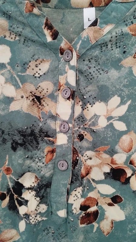 No Label Teal Multi-Coloured Leaf Print Tunic Dress