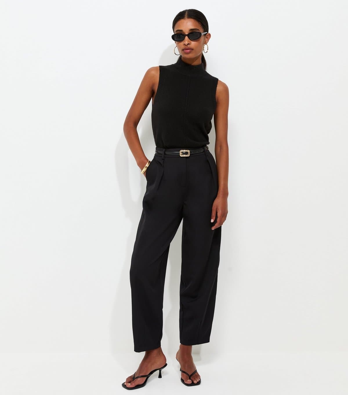 New Look New Look Black Crepe Tailored Tapered Leg Trousers
