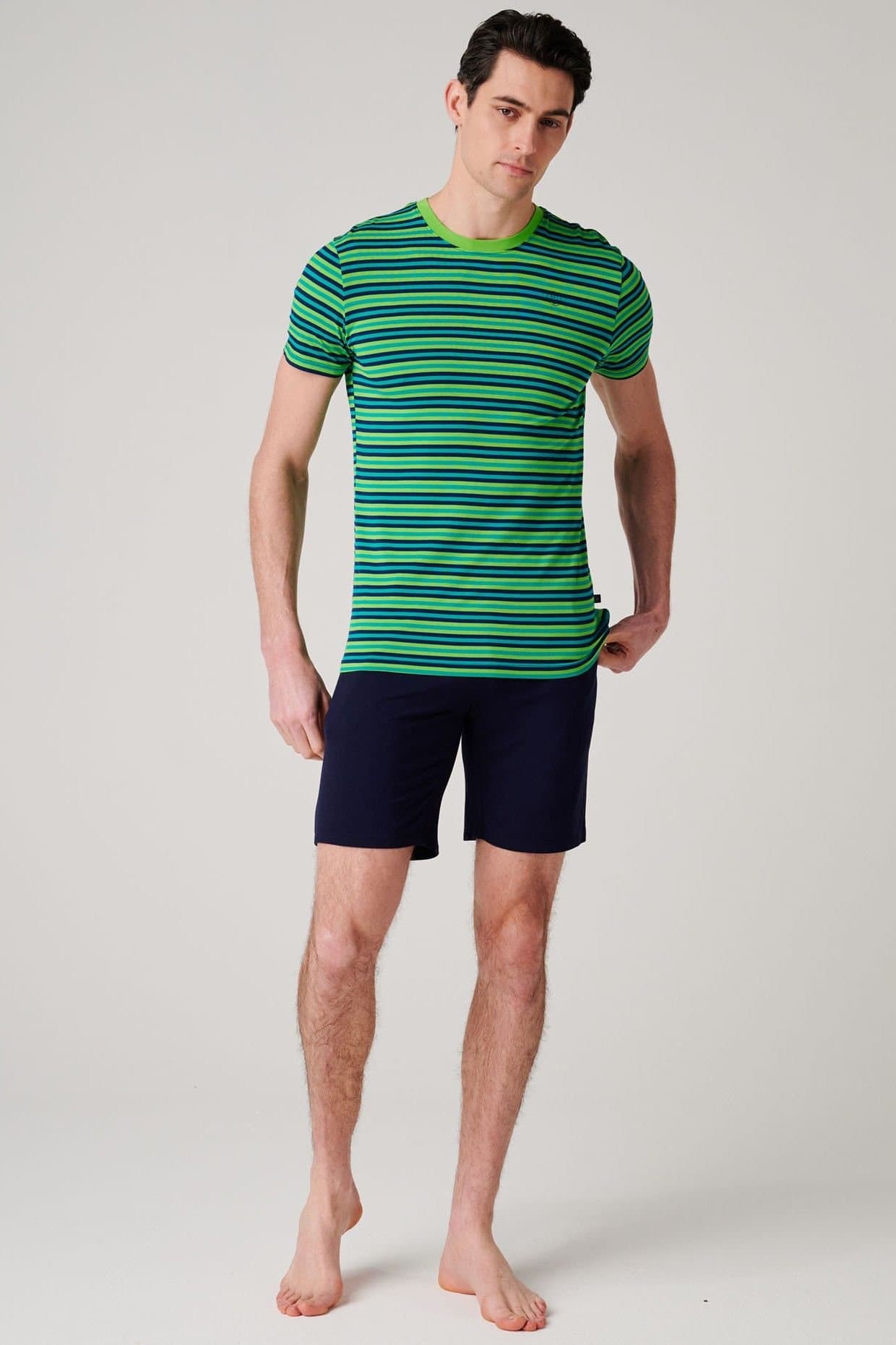 British Boxers British Boxers Men's "Electric Lime" Bamboo Short Pyjama Set in Bright Green