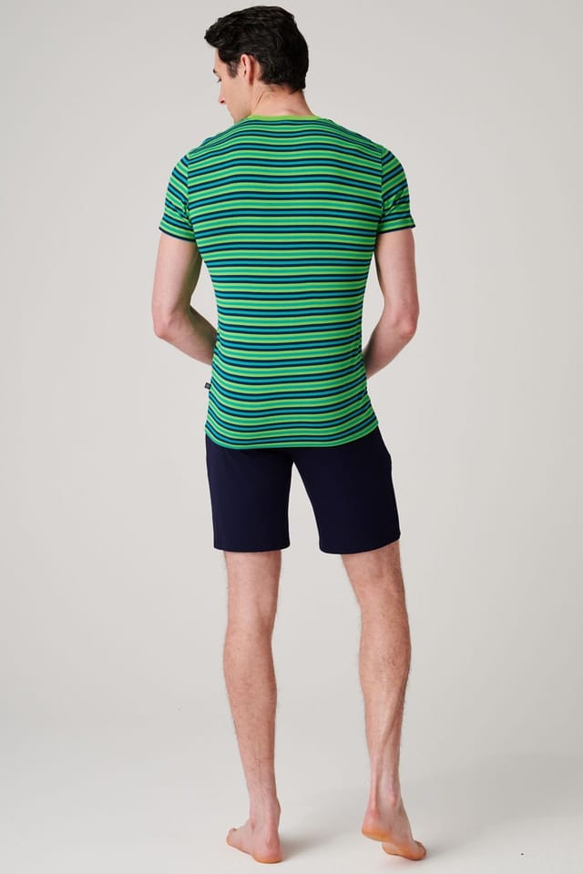 British Boxers British Boxers Men's "Electric Lime" Bamboo Short Pyjama Set in Bright Green - 3