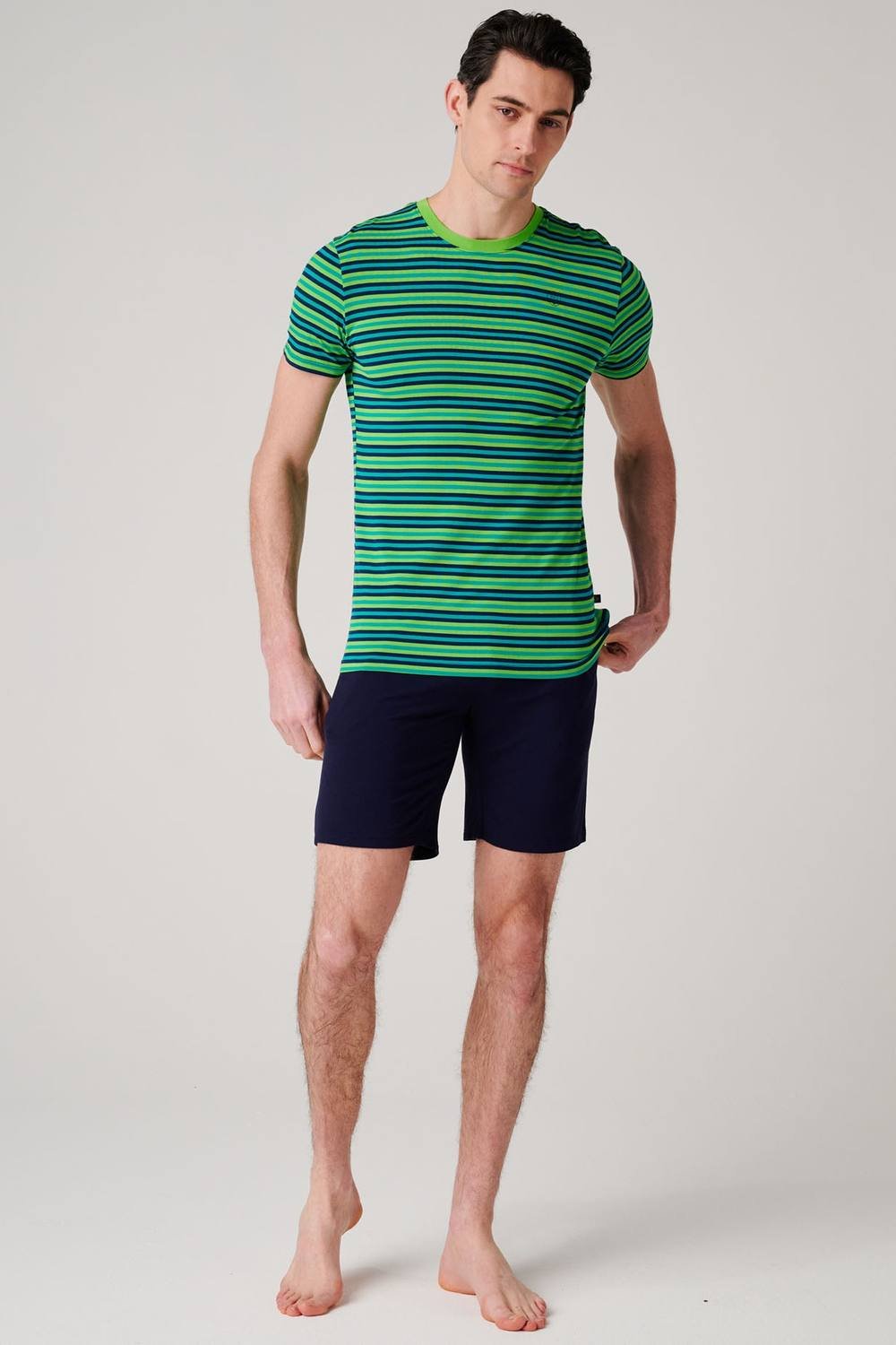 British Boxers British Boxers Men's "Electric Lime" Bamboo Short Pyjama Set in Bright Green - 4