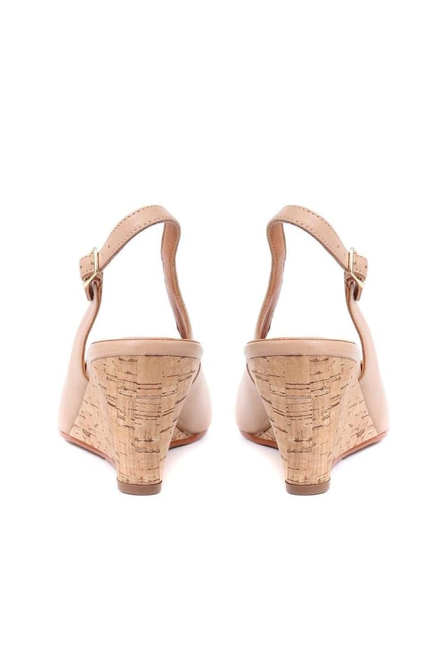 Jones Bootmaker Jones Bootmaker Women's Zahra Leather Wedges in Beige - 3