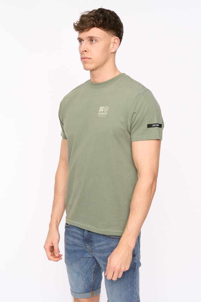 Duck&Cover Duck&Cover Men's Lynnfold Crew Neck T-Shirt with Subtle Branding in Olive - 2