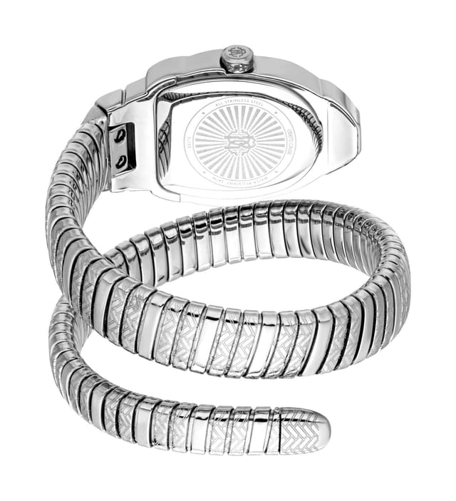 Roberto Cavalli Roberto Cavalli Women's Snake Blue Dial Stainless Steel Watch in Silver - 3