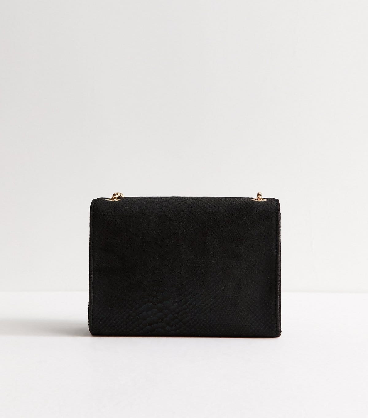 New Look Black Faux Suede Snakeskin Embossed Tassel Charm Crossbody Bag New Look - 4