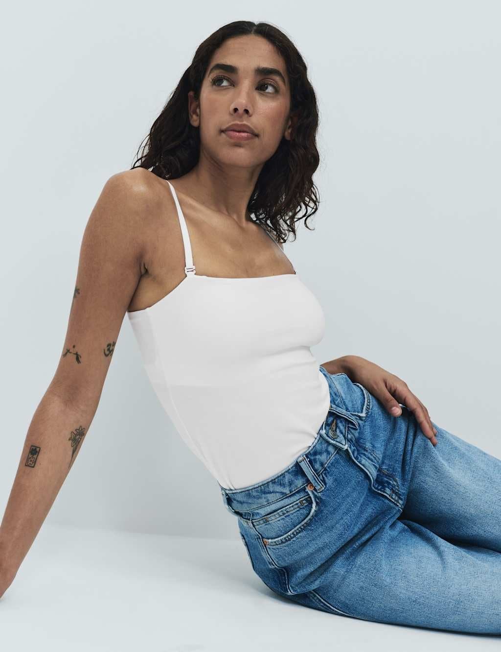 Marks & Spencer M&S Cotton Rich Secret Support™ Bandeau Multiway Vest White