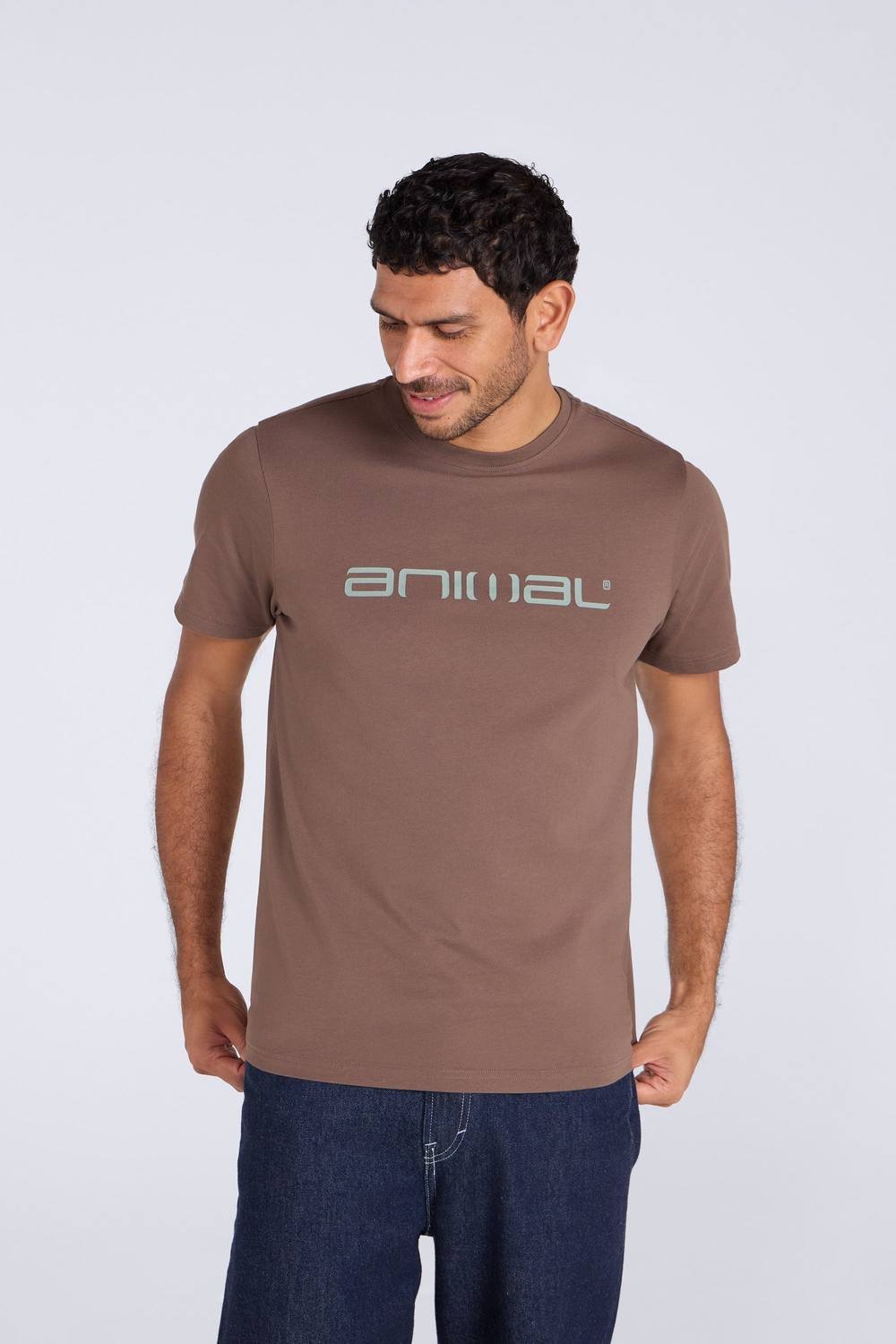 Animal Animal Men's 'Classico' Lightweight Breathable Soft Short Sleeve Cotton T-Shirt in Brown - 3