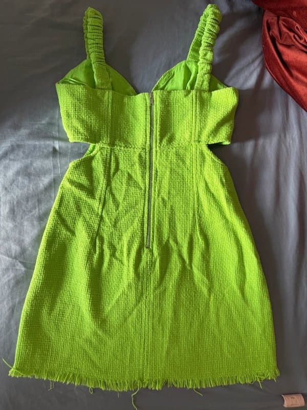 Bershka Bershka Neon Green Cut-Out Mini Dress (Size S)