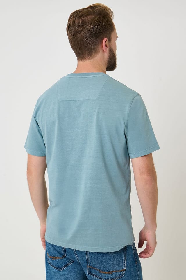 Saltwell Saltwell Men's Garment Dye Cotton Jersey Crew Neck T-Shirt in Mint - 2