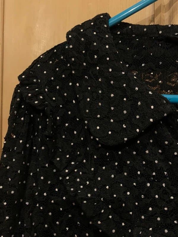 Next Next size 10 lace dress black with white polka dots