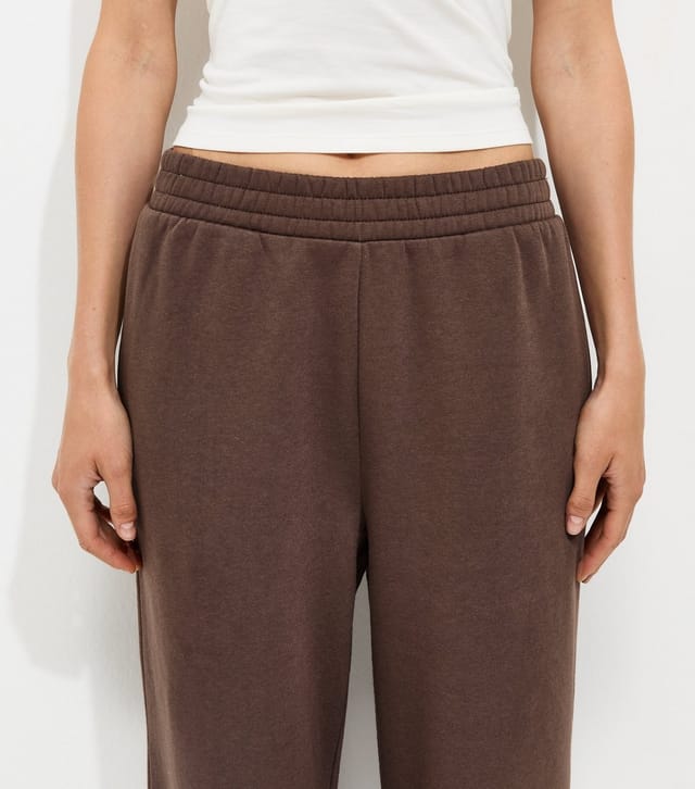 New Look Women's Dark Brown Cotton Rich Wide Leg Joggers New Look - 3