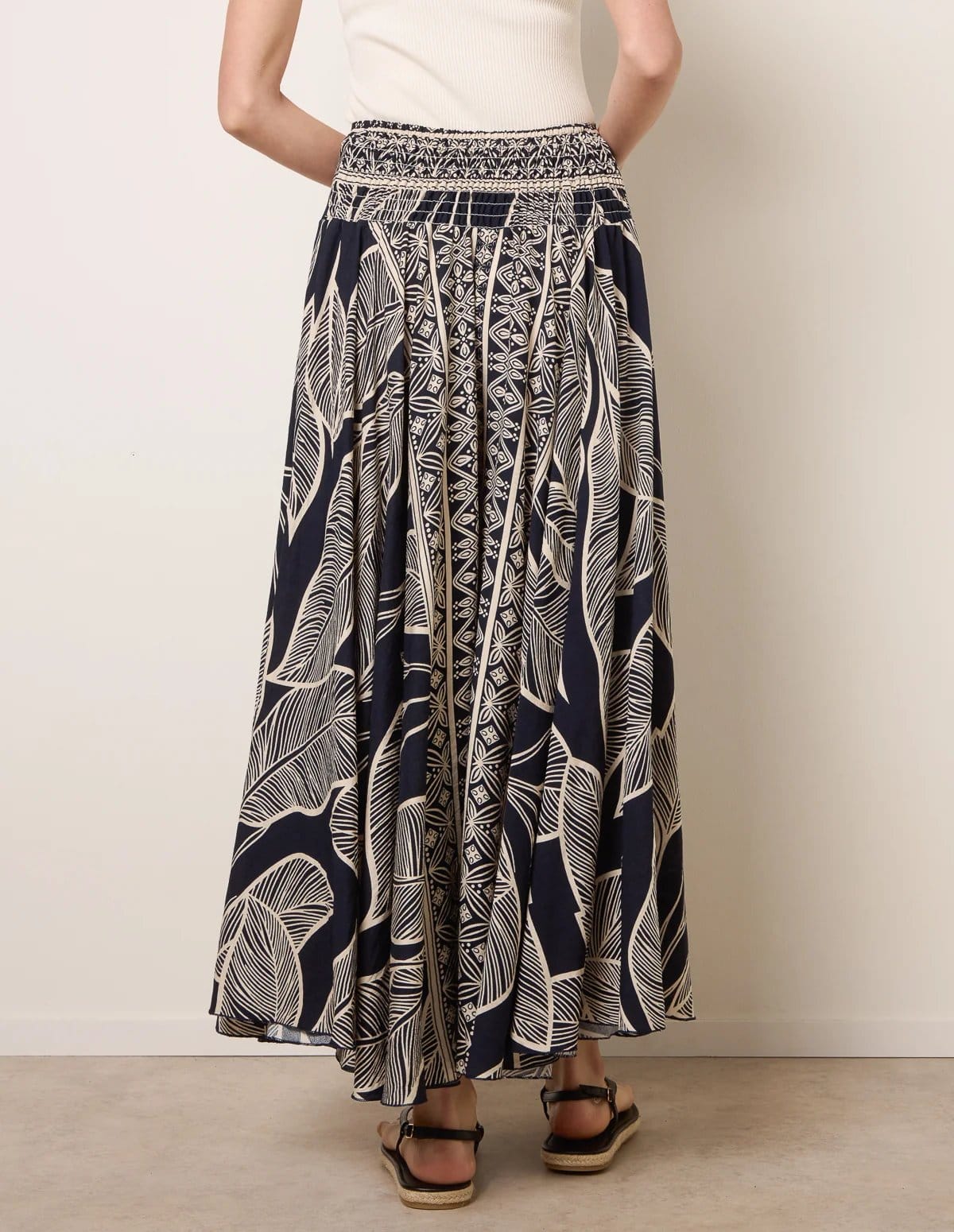 Blue Vanilla Deep Waist Extra Wide Flowy Trousers - 4