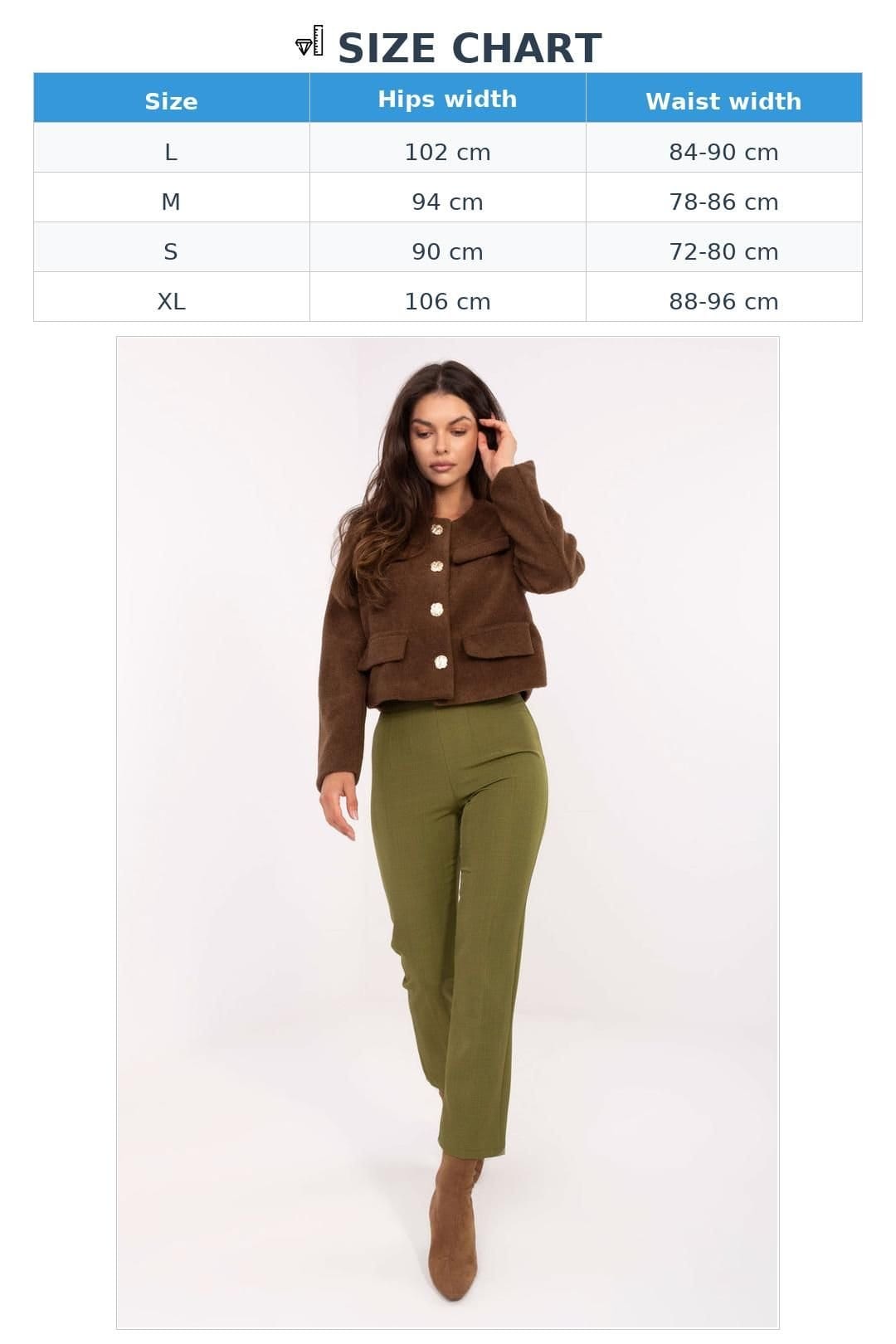 Love Lace Love Lace Women's Elegant High Waisted Cigarette Trousers in Green - 4