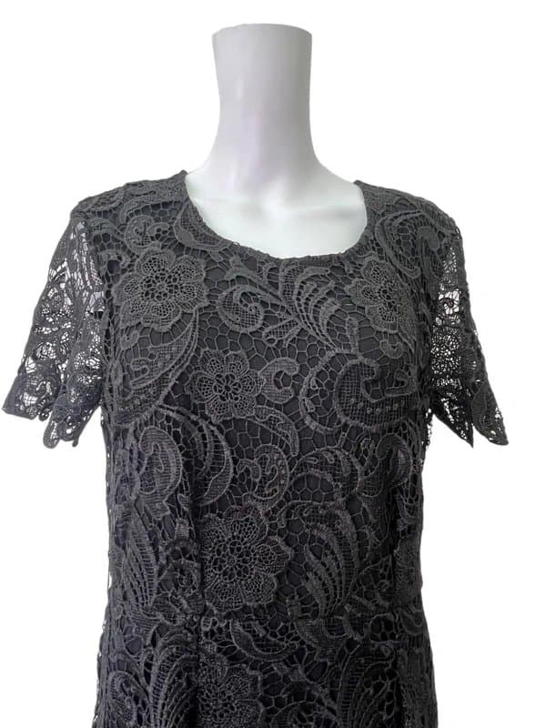 John Rocha John rocha dress size medium 14 black shift floral lace women's new eu42 rrp £75