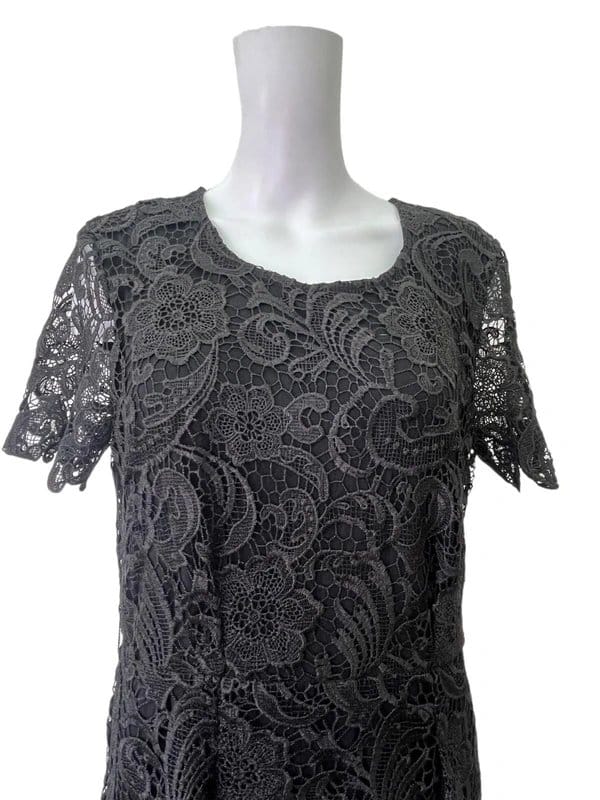 John Rocha John rocha dress size medium 14 black shift floral lace women's new eu42 rrp £75 - 1
