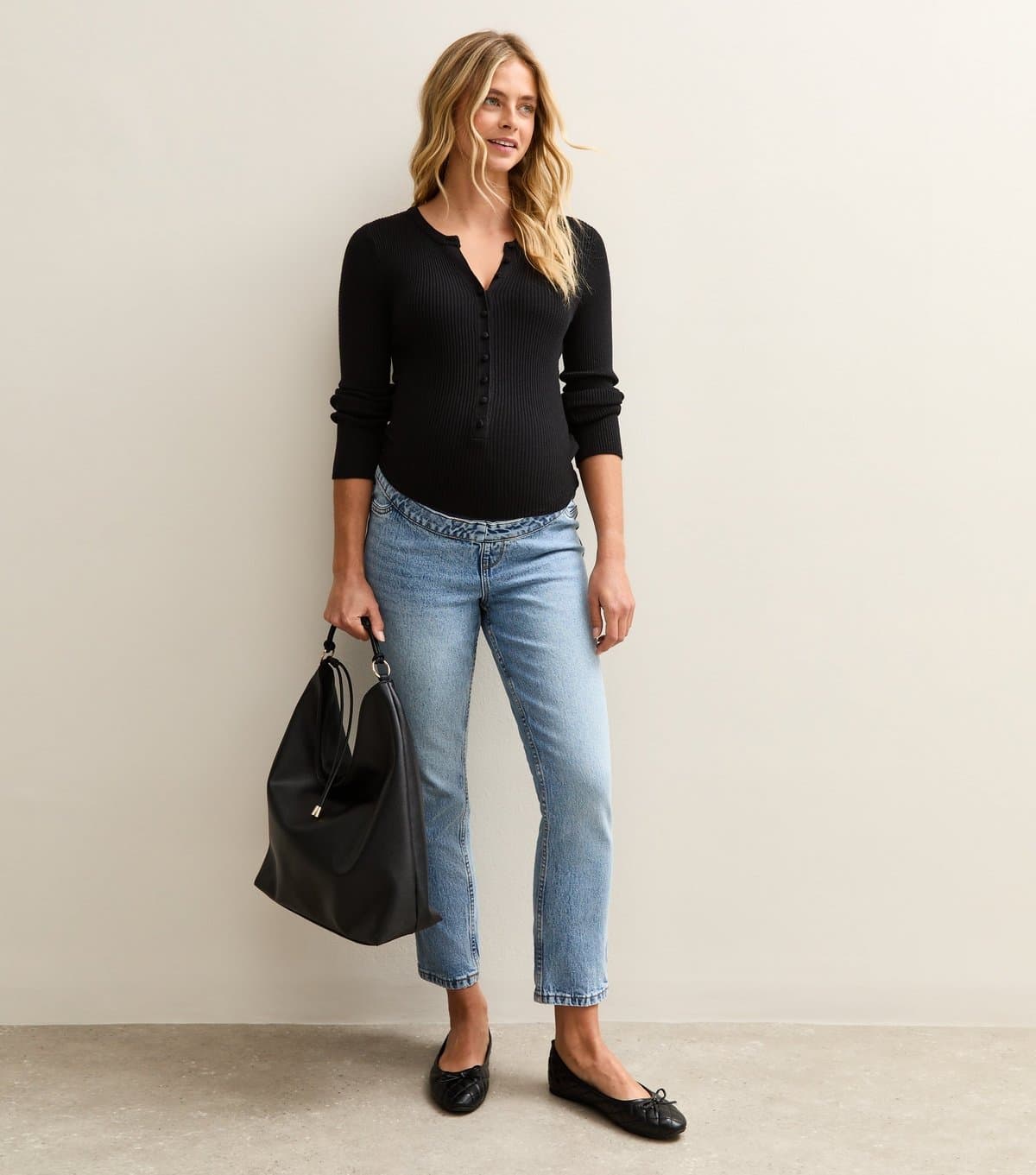 New Look New Look Light Blue Maternity Straight Leg Jeans