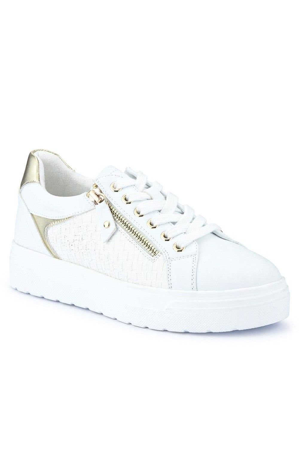 Pavers Pavers Women's White Chunky Lace-Up Trainers