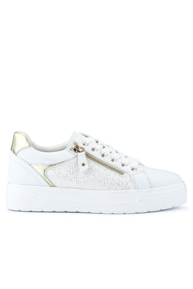 Pavers Pavers Women's Wide Fit Chunky Lace-Up Trainers in White - 2