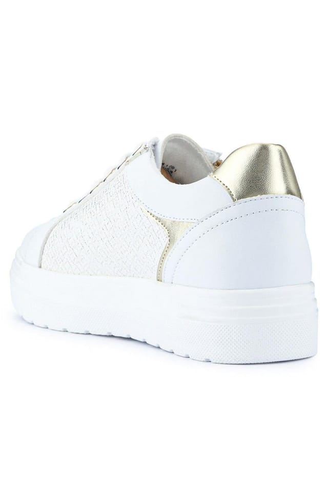 Pavers Pavers Women's Wide Fit Chunky Lace-Up Trainers in White - 3