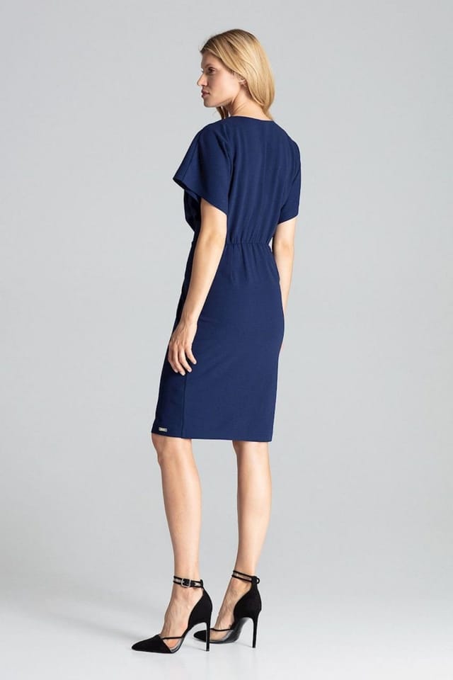 Love Lace Love Lace Women's Elegant Midi Dress with Kimono Sleeves in Blue - 3