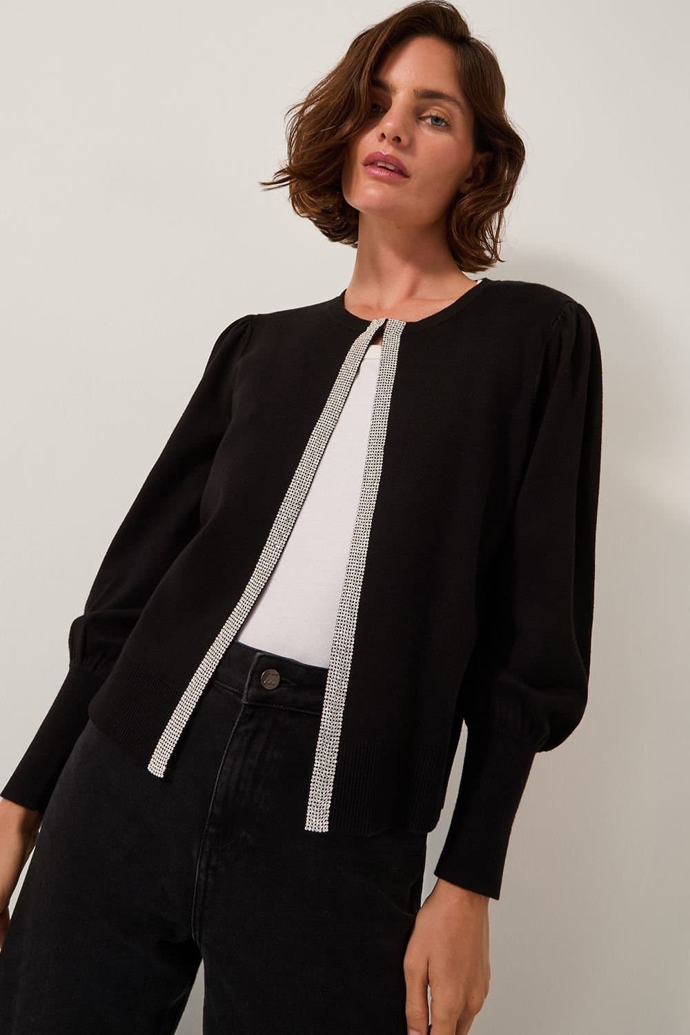 Monsoon Monsoon Women's Eden Trim Cardigan Black