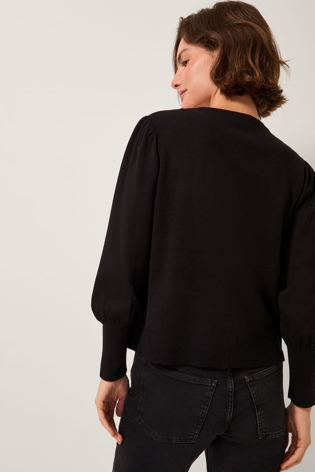 Monsoon Monsoon Women's Eden Trim Cardigan Black - 2
