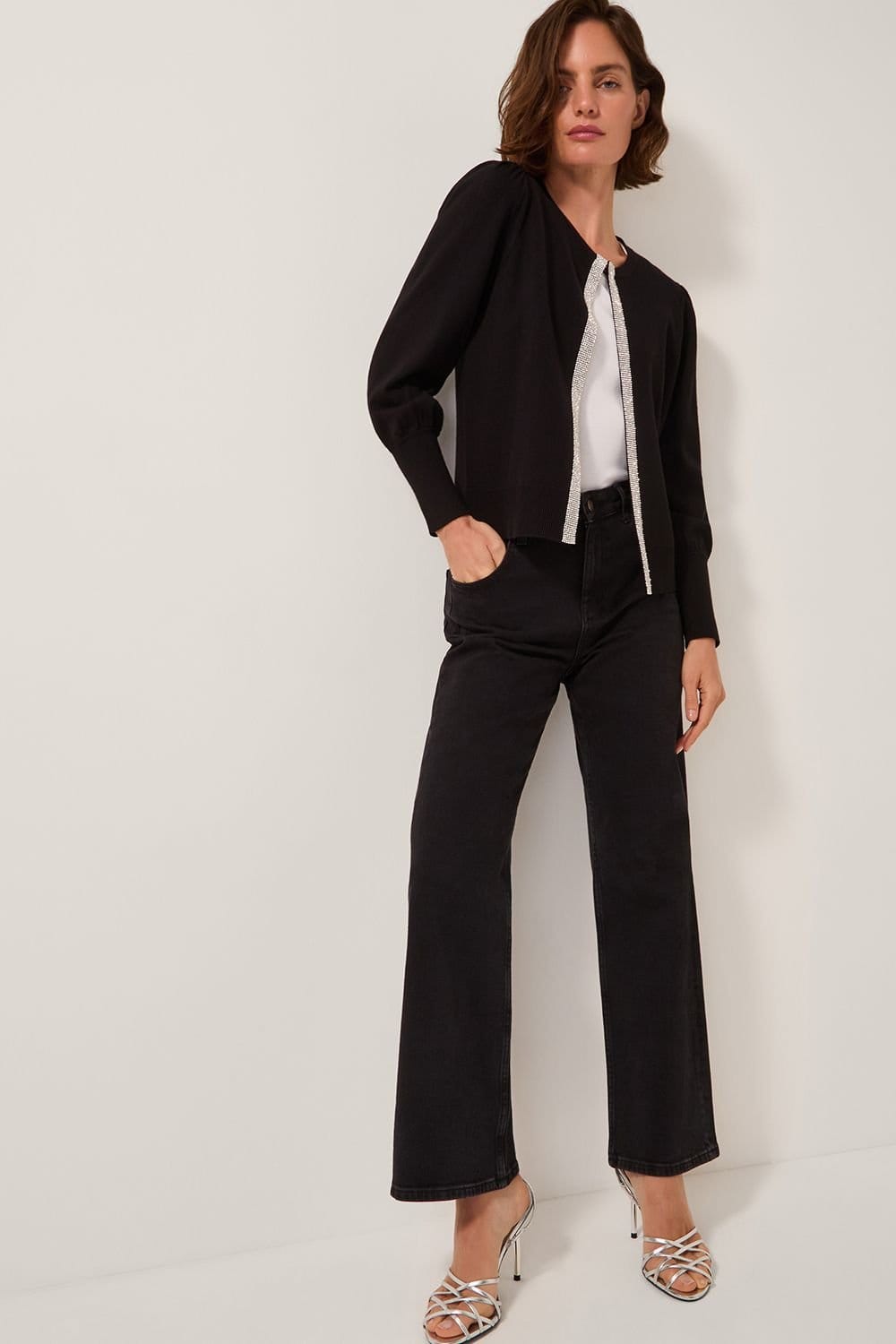 Monsoon Monsoon Women's Eden Trim Cardigan Black - 4