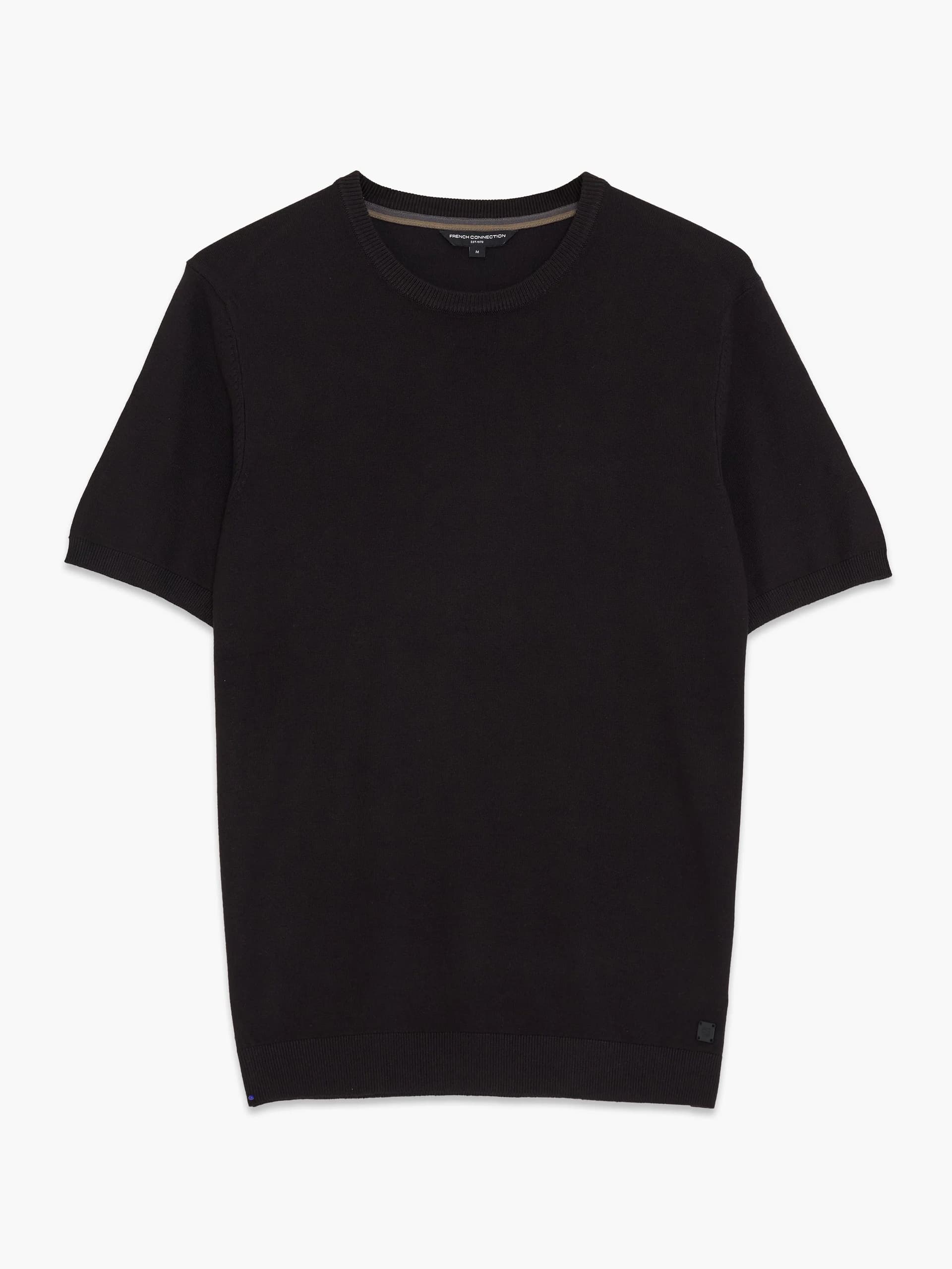 French Connection Black Luxe Fine Knit T-Shirt Black