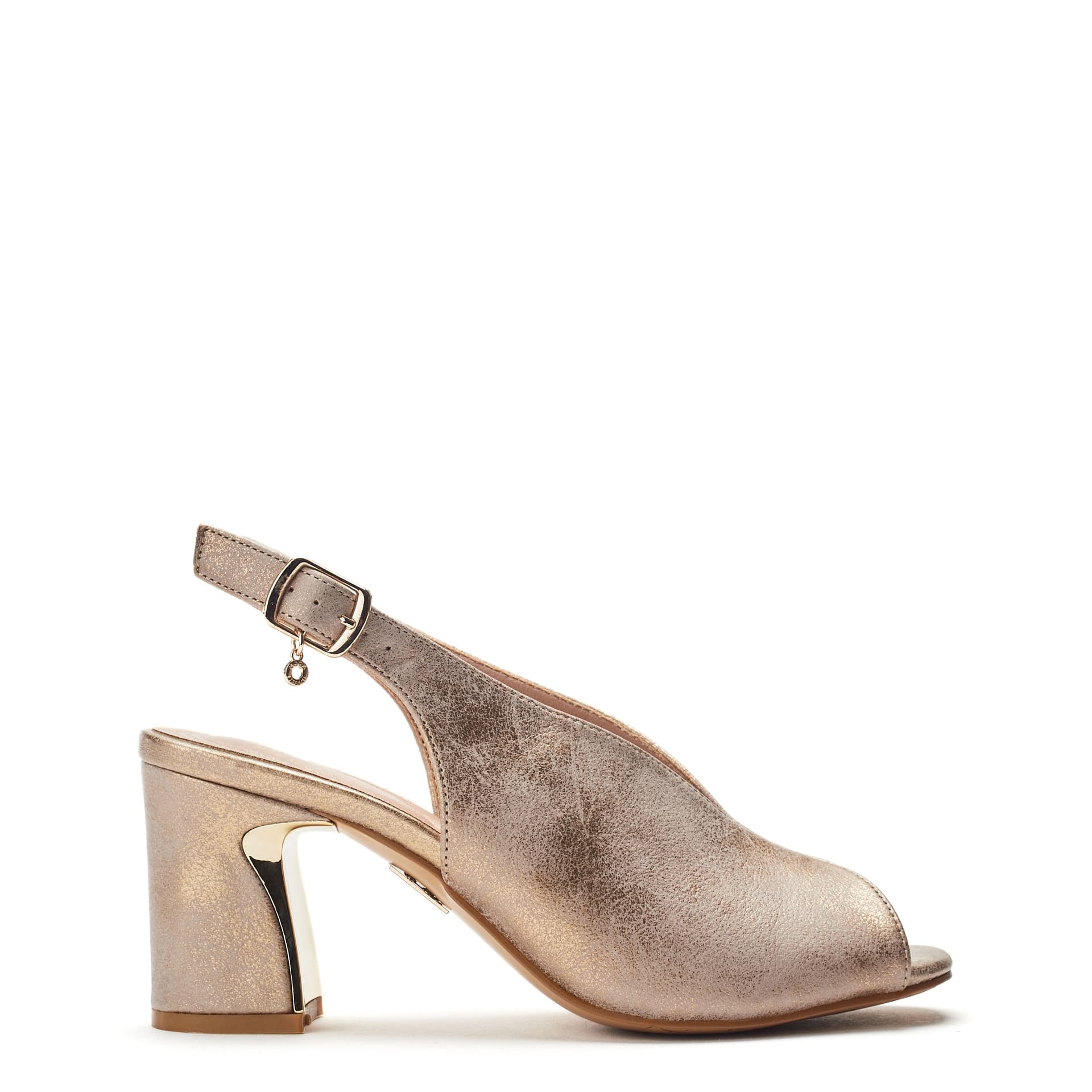 Moda in Pelle Moda In Pelle Women's 'Love' Metallic Heeled Sandals in Taupe